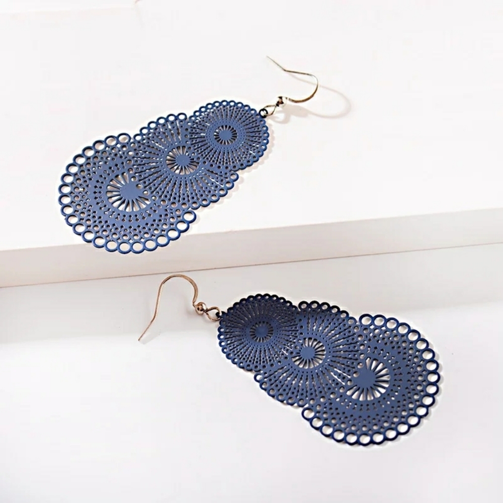 B2G1 Colorful Bohemian Hollow Paper Cut Earrings